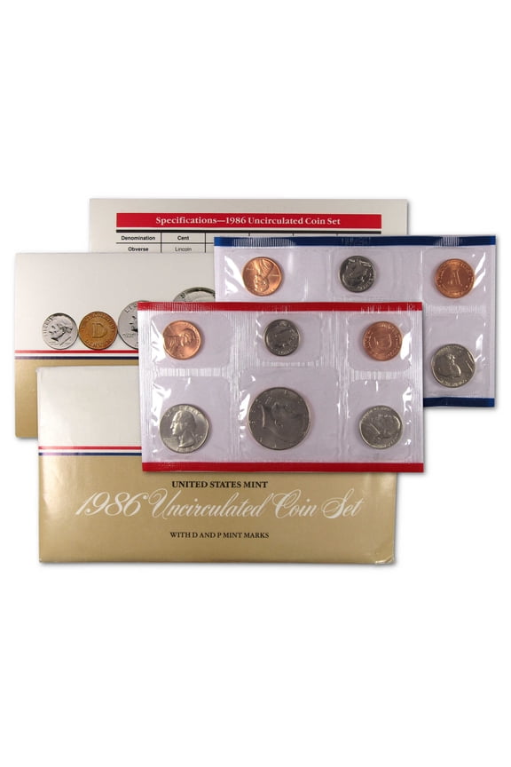1986 Uncirculated Coin Set U.S Mint Original Government Packaging OGP
