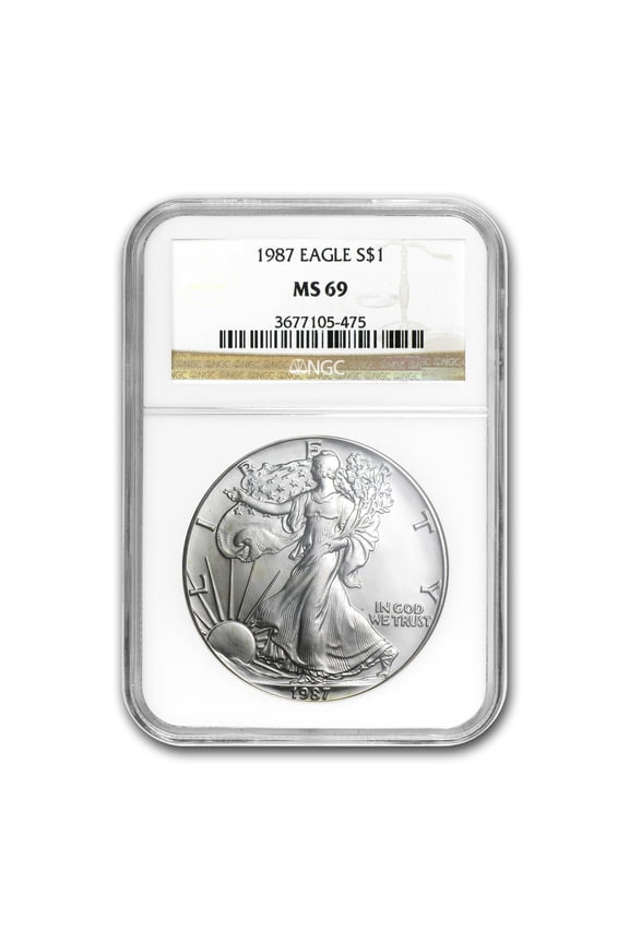1987 American Silver Eagle MS-69 NGC