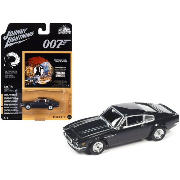 1987 Aston Martin V8 RHD Dark Gray Met. (James Bond 007) 1987 1/64 Diecast Model Car by Johnny Lightning