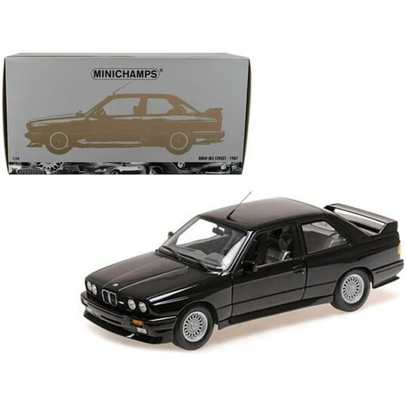 1987 BMW M3 Street 1 by 18 Scale Diecast Model Car, Black Metallic
