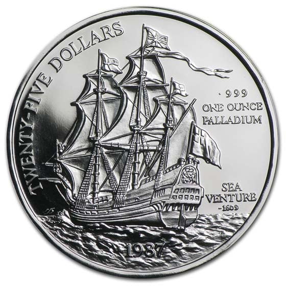 1987 Bermuda 1 oz Palladium Sea Venture Proof