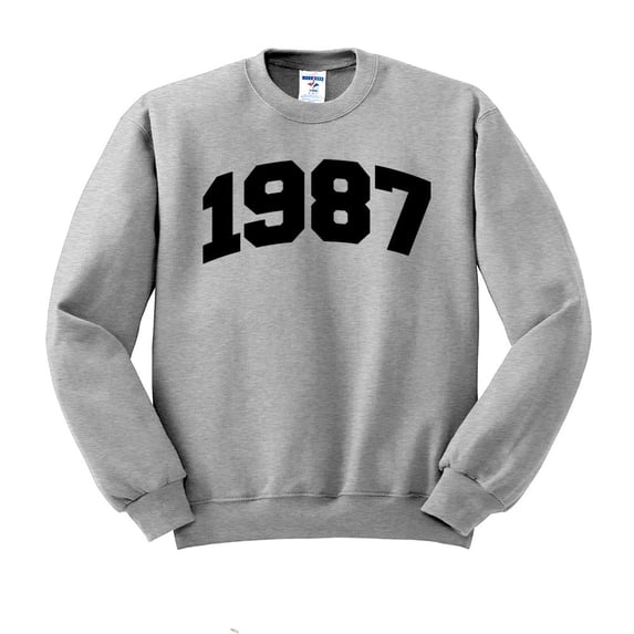 1987 College Style Sweatshirt Unisex 4X-Large Grey