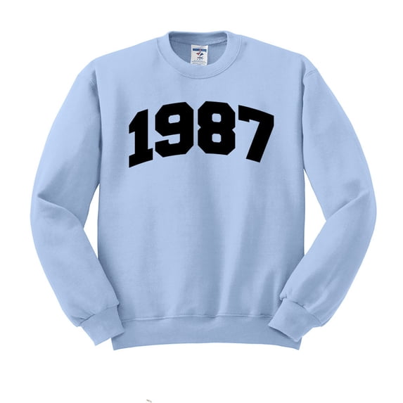 1987 College Style Sweatshirt Unisex X-Large Light Blue