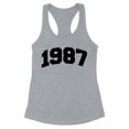 thumbnail image 1 of 1987 College Style Tank Top Fitted Racerback Women's Large Heather Grey, 1 of 5