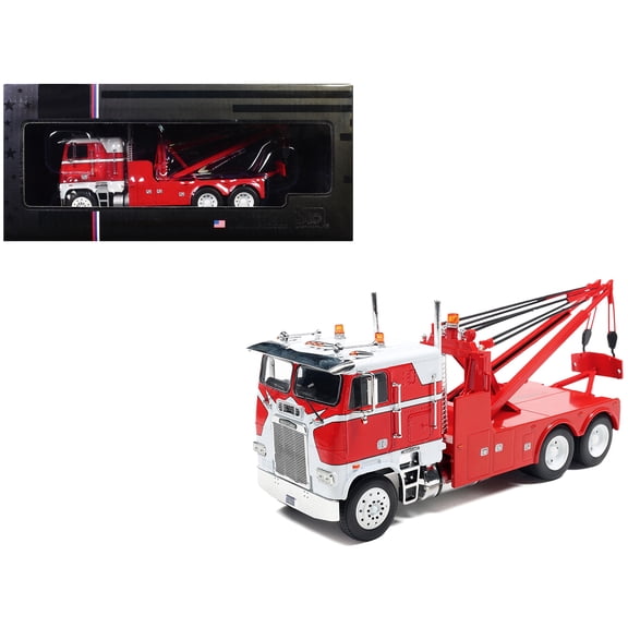 1987 Freightliner FLA Tow Truck Red and White 1/43 Diecast Model by IXO Models