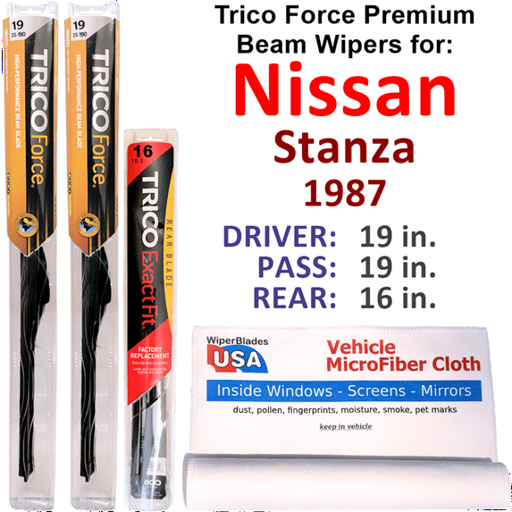 1987 Nissan Stanza Performance Beam Wipers (Set of 3) w/Rear Wiper