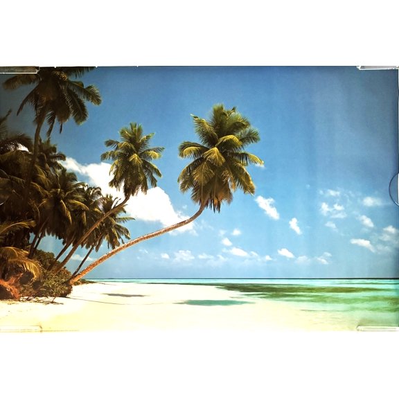 1987 Original Maldive Morning Beach Scene Poster - 24" X 36"