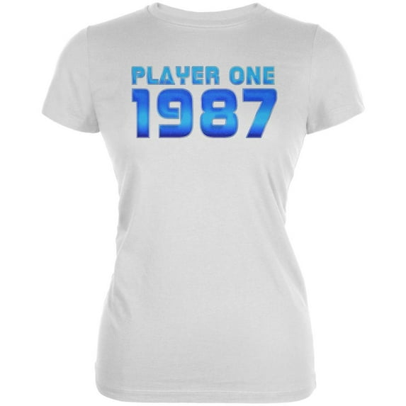 1987 Player One Birthday Juniors Soft T Shirt White SM