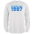 thumbnail image 1 of 1987 Player One Birthday Mens Long Sleeve T Shirt White MD, 1 of 1
