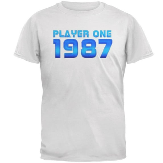 1987 Player One Birthday Mens T Shirt White X-LG