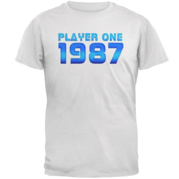 1987 Player One Birthday Mens T Shirt White X-LG