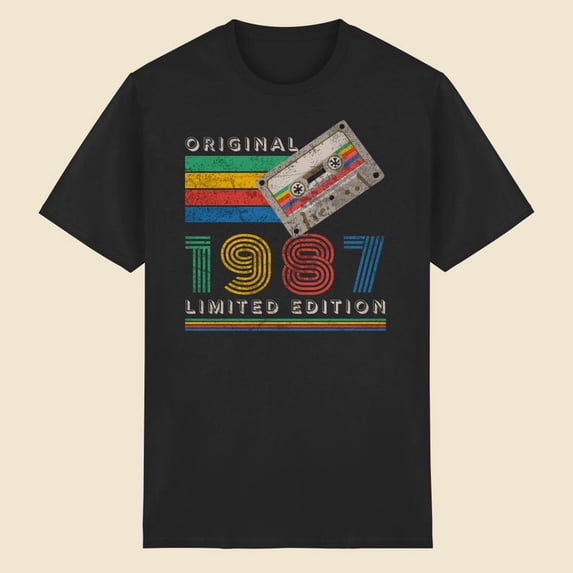 1987 Retro Birthday T-Shirt – Vintage Birth Year Graphic Tee, 1987 Birthday Gift Shirt, Unisex Cotton Shirt S–5XL, Regular Fit