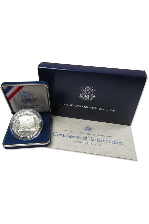 1987 S U.S. Constitution Commemorative Silver Dollar Proof OGP COA