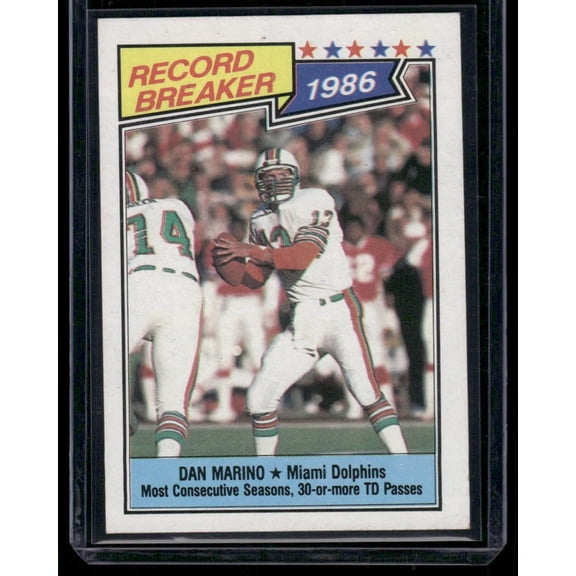 1987 Topps Dan Marino #6 Record Breaker Miami Dolphins Football Card