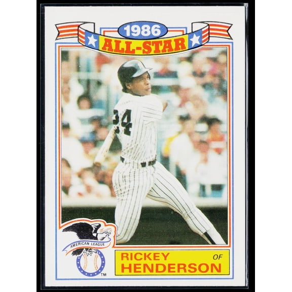 1987 Topps Glossy All-Stars #18 Rickey Henderson New York Yankees Baseball Card Near Mint