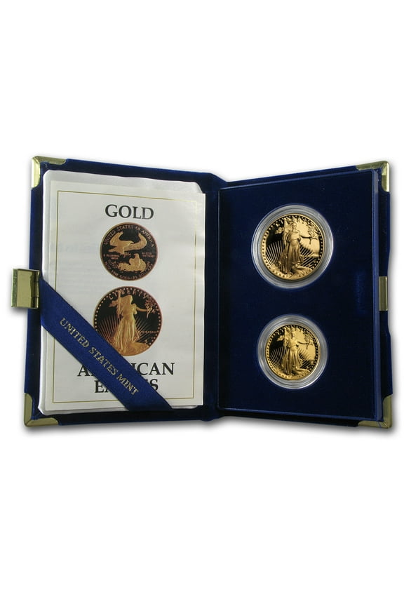 1987-W/P 2-Coin Proof American Gold Eagle Set (w/Box & COA)