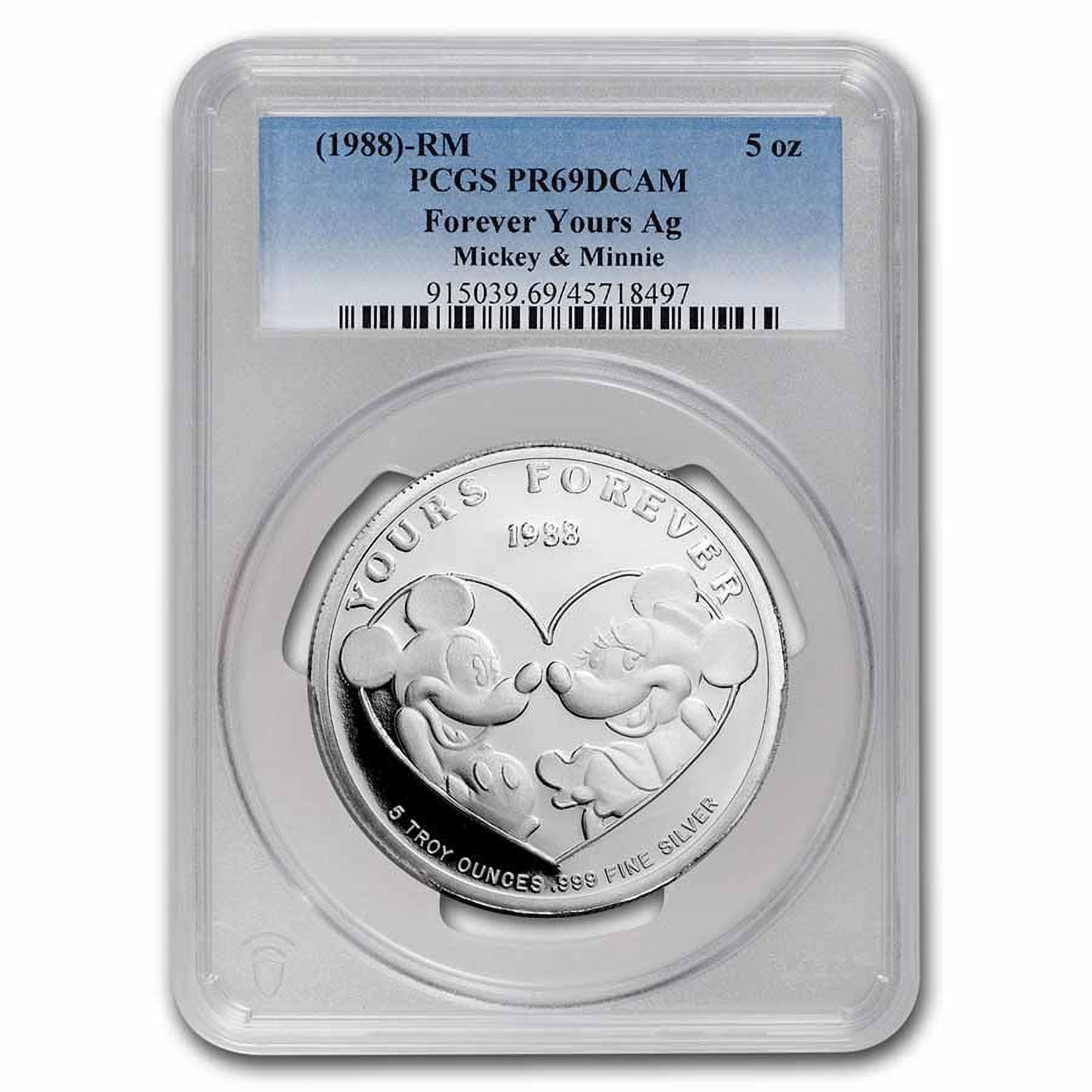 1988 5 oz Silver Round - Mickey Mouse Forever Yours PR-69 PCGS