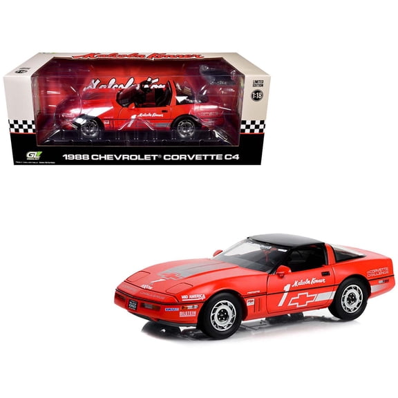 1988 Chevrolet Corvette C4 #1 "Corvette Challenge Race Car" Red with Black Top 1/18 Diecast Model Car by Greenlight