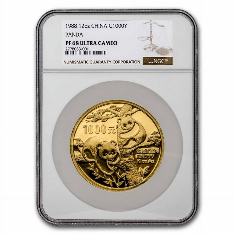 1988 China 12 oz Gold Panda PF-68 NGC - Walmart.com