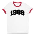 thumbnail image 1 of 1988 College Style Ringer Tee Shirt Unisex 2X-Large White/Red, 1 of 5