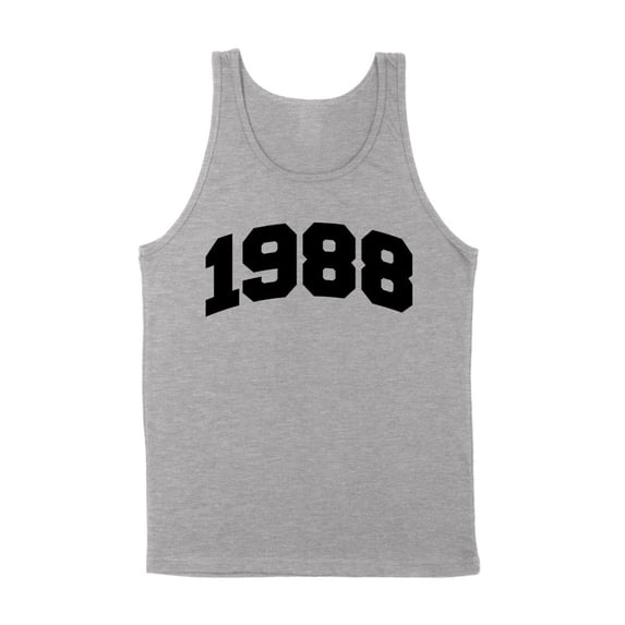 1988 College Style Tank Top Unisex X-Small Grey