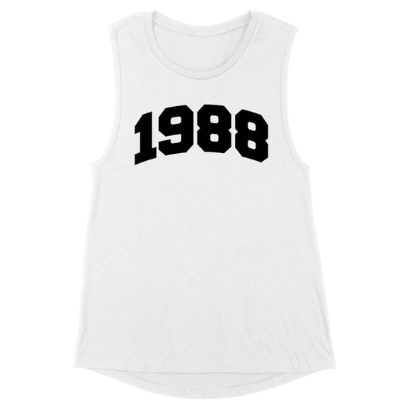 1988 College Style Women's Muscle Tank X-Large White
