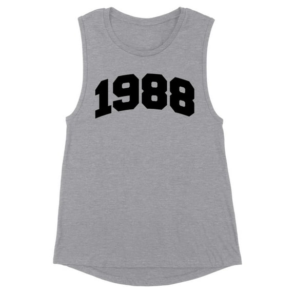 1988 College Style Women's Muscle Tank X-Small Heather Grey