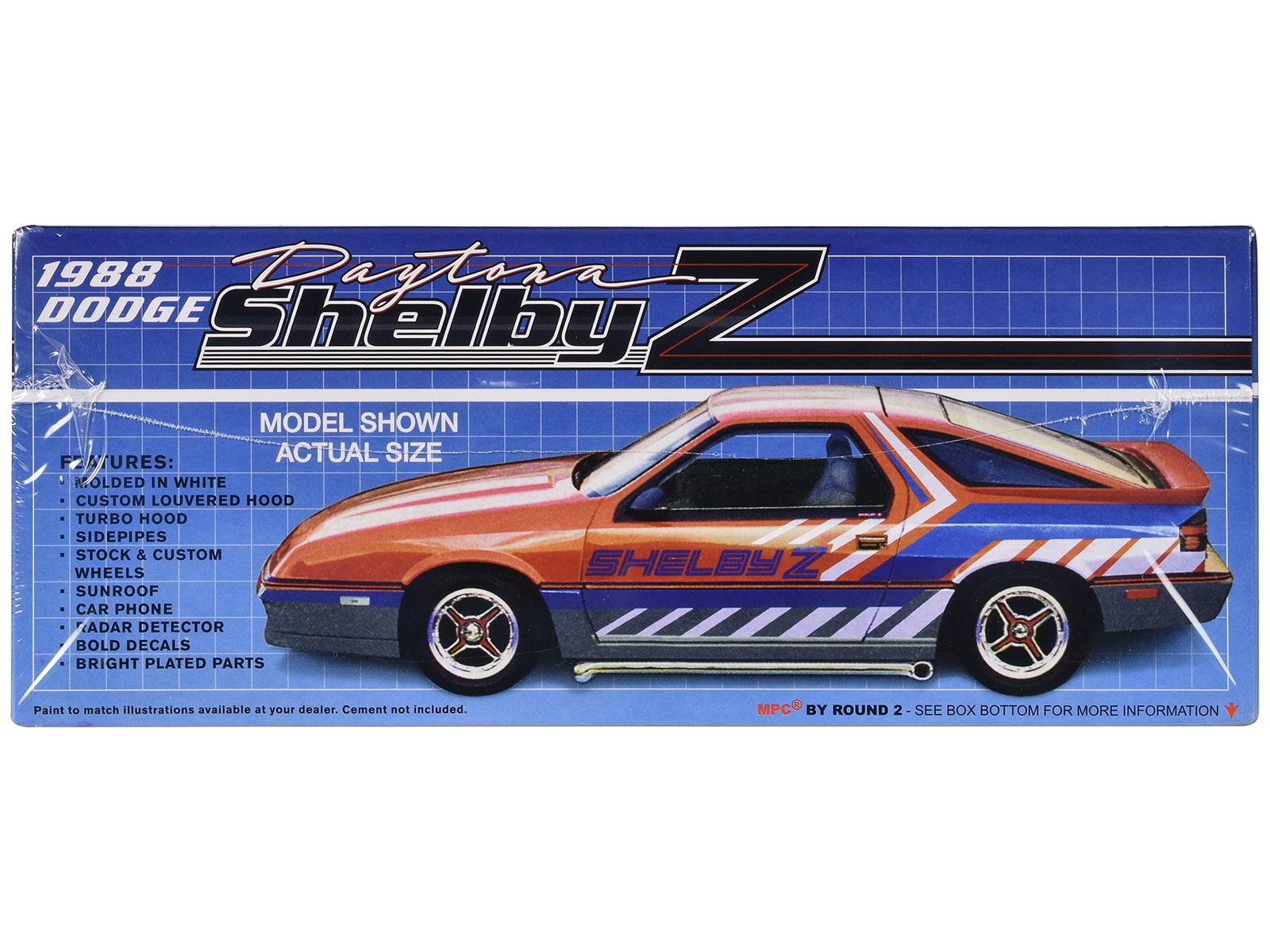 1988 Dodge Shelby Daytona Z 2-in-1 Kit (Skill 2) 1/25 Plastic Model Kit by MPC