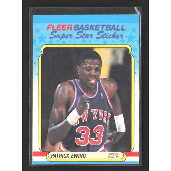 1988 Fleer Basketball Super Star Sticker Patrick Ewing #5