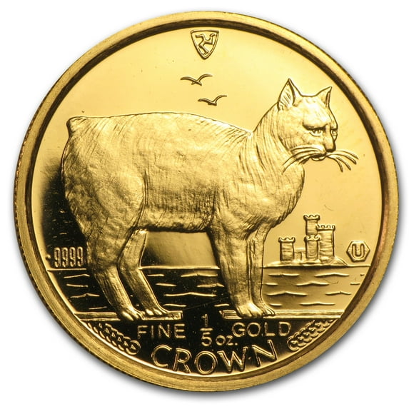 1988 Isle of Man 1/5 oz Gold Manx Cat BU