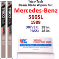 thumbnail image 1 of 1988 Mercedes-Benz 560SL Beam Blade Wipers (Set of 2), 1 of 3