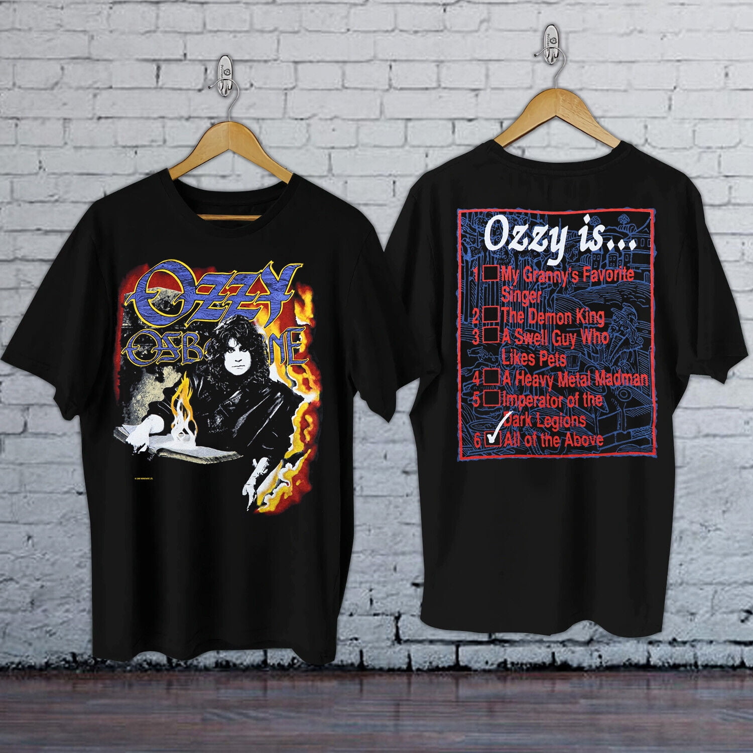 1988 Ozzy Osbourne No Rest For The Wicked Checklist T-Shirt - Walmart.com