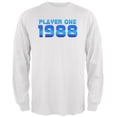 thumbnail image 1 of 1988 Player One Birthday Mens Long Sleeve T Shirt White SM, 1 of 1