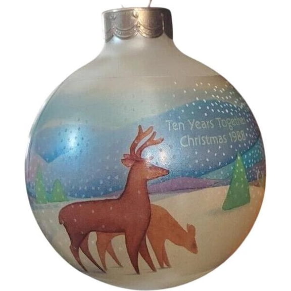 1988 Ten Years Together (Glass Ball) Hallmark Keepsake Christmas Tree Ornaments QX275-1