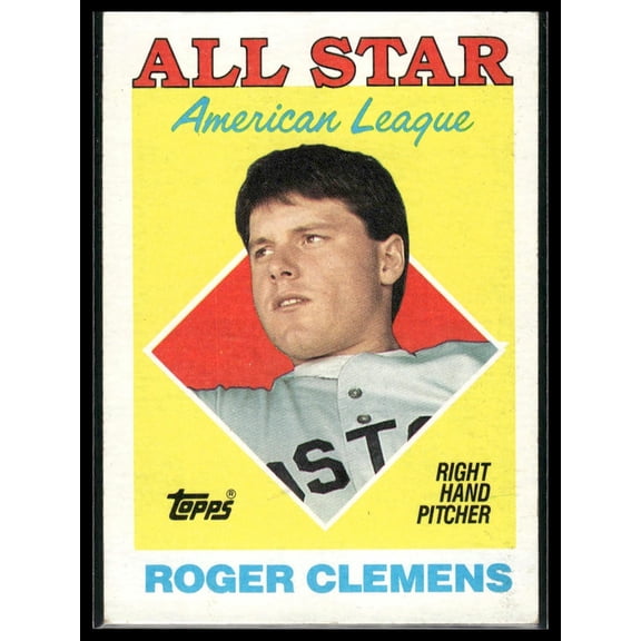 1988 Topps All Star Roger Clemens Boston Red Sox #394 Baseball Card