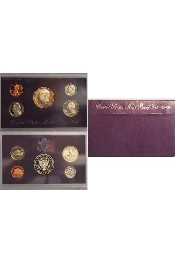 1988 Proof Set - U.S. Mint 5-Coin Set - Cameo Proof Finish