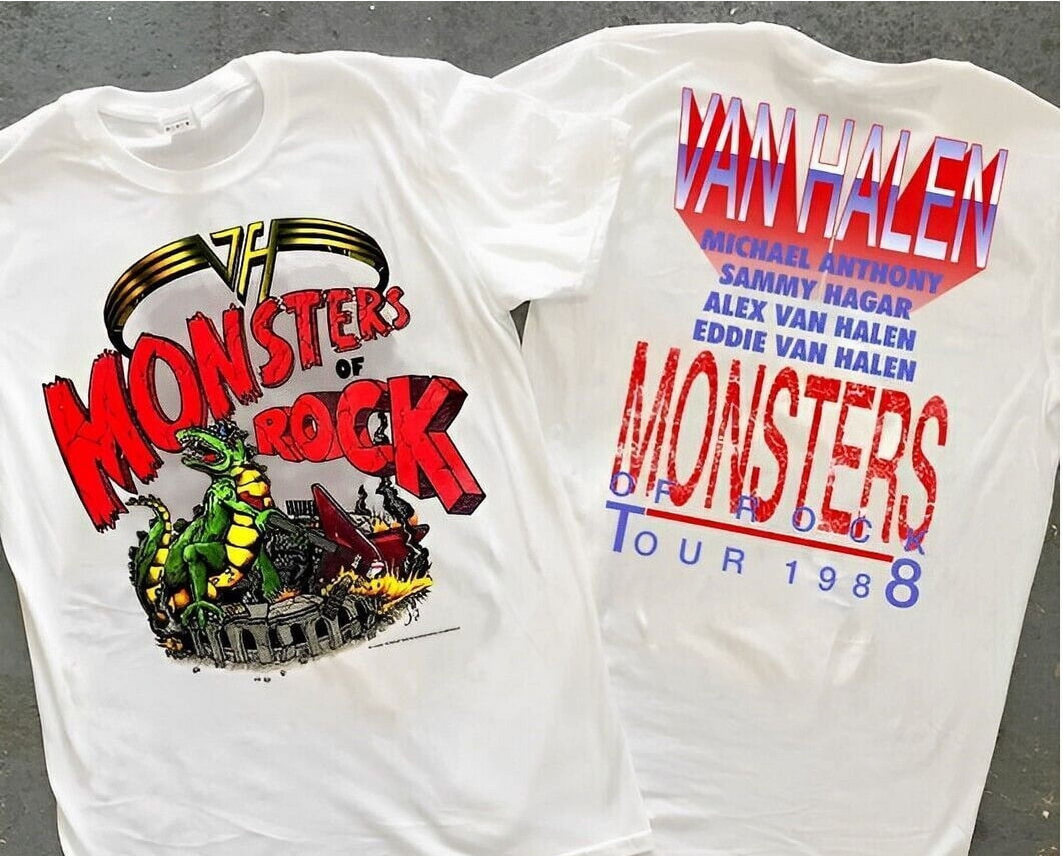 1988 Van Halen Monsters Of Rock Tour T-Shirt 80S Concert 2 Sides 
