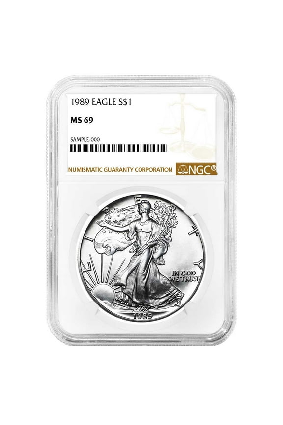 1989 $1 American Silver Eagle NGC MS69 Brown Label