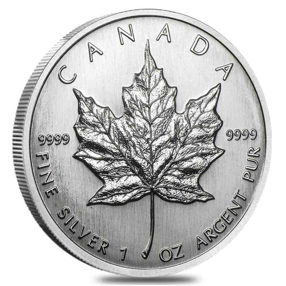 Royal Canadian Mint 1989 Silver Maple Leaf Coin, 1 oz .9999 Fine