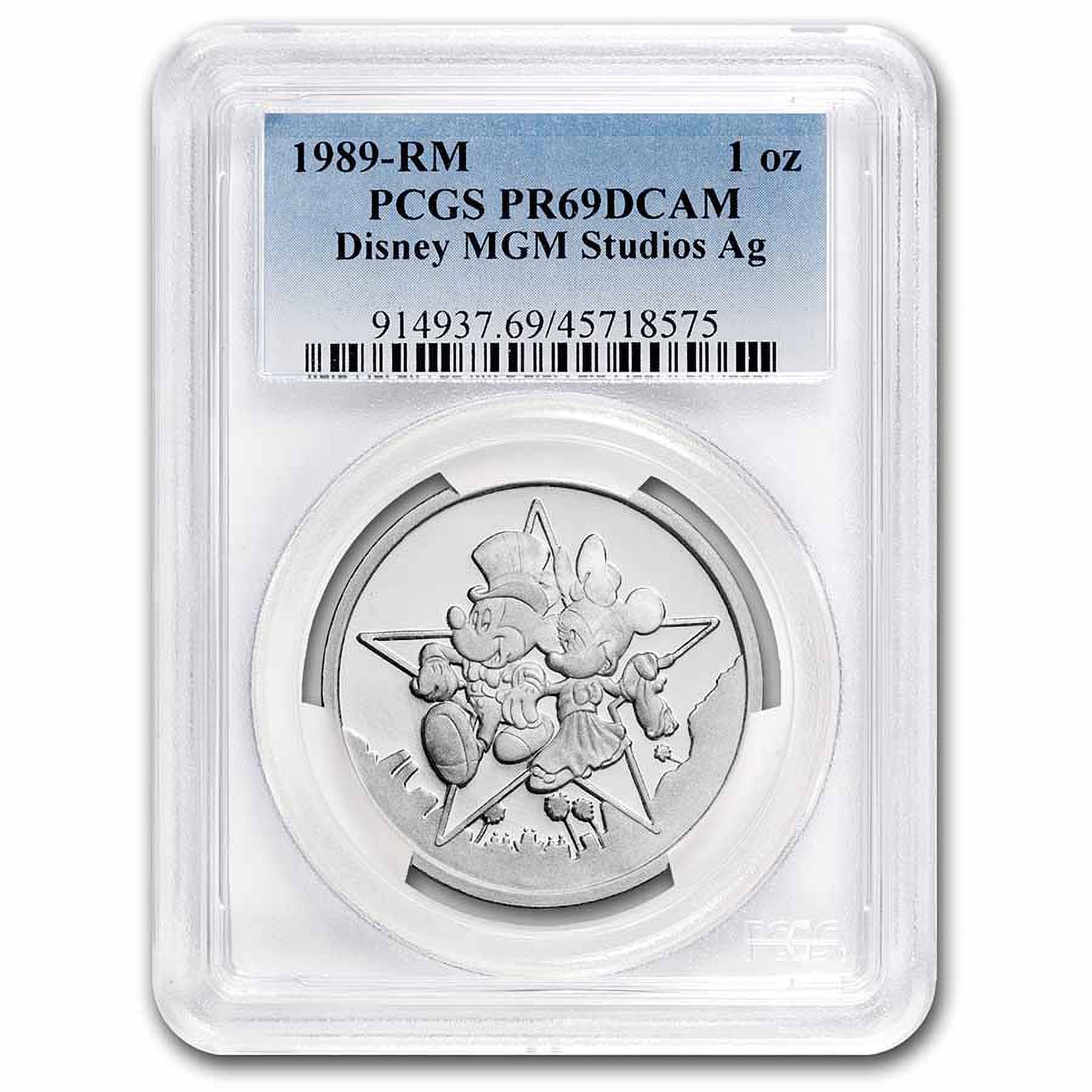 ⭐ ヴィンテージ1989 ミッキー・ミニー ユアフォーエバー シルバープルーフ 1989 1oz Silver Round Disney Mickey MGM Park Exclusive PR-69
