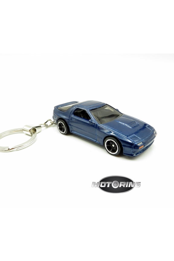 1989 '89 Mazda Savanna RX7 Blue Car Rare Novelty Keychain 1:64 Diecast