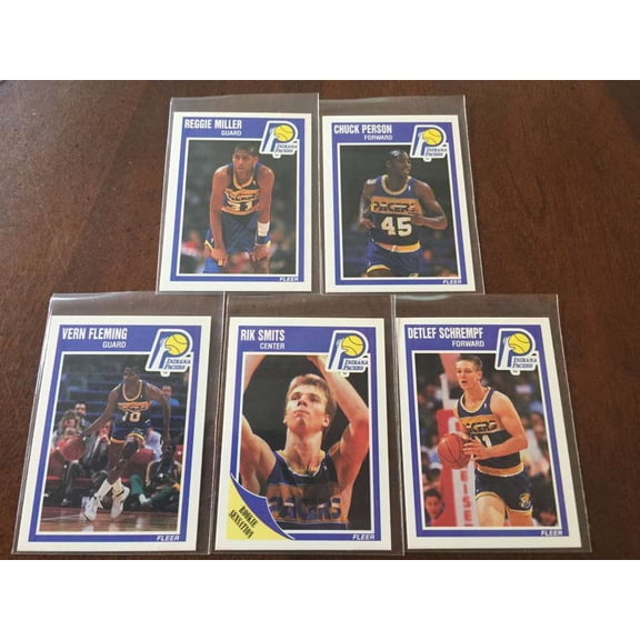 1989-90 Fleer Indiana Pacers Team Set 5 Cards Reggie Miller Rik Smits