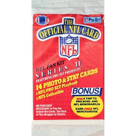 1989-90 Pro-Set Series 2 Unopened Football Card Pack-Possible Barry Sanders, Deion Sanders, Troy Aikman Rookie Cards (Includes 15 Cards)