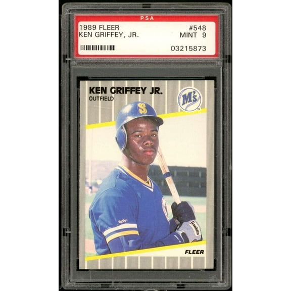 1989 Fleer #548 Ken Griffey Jr Rookie Card Graded PSA 9 MINT