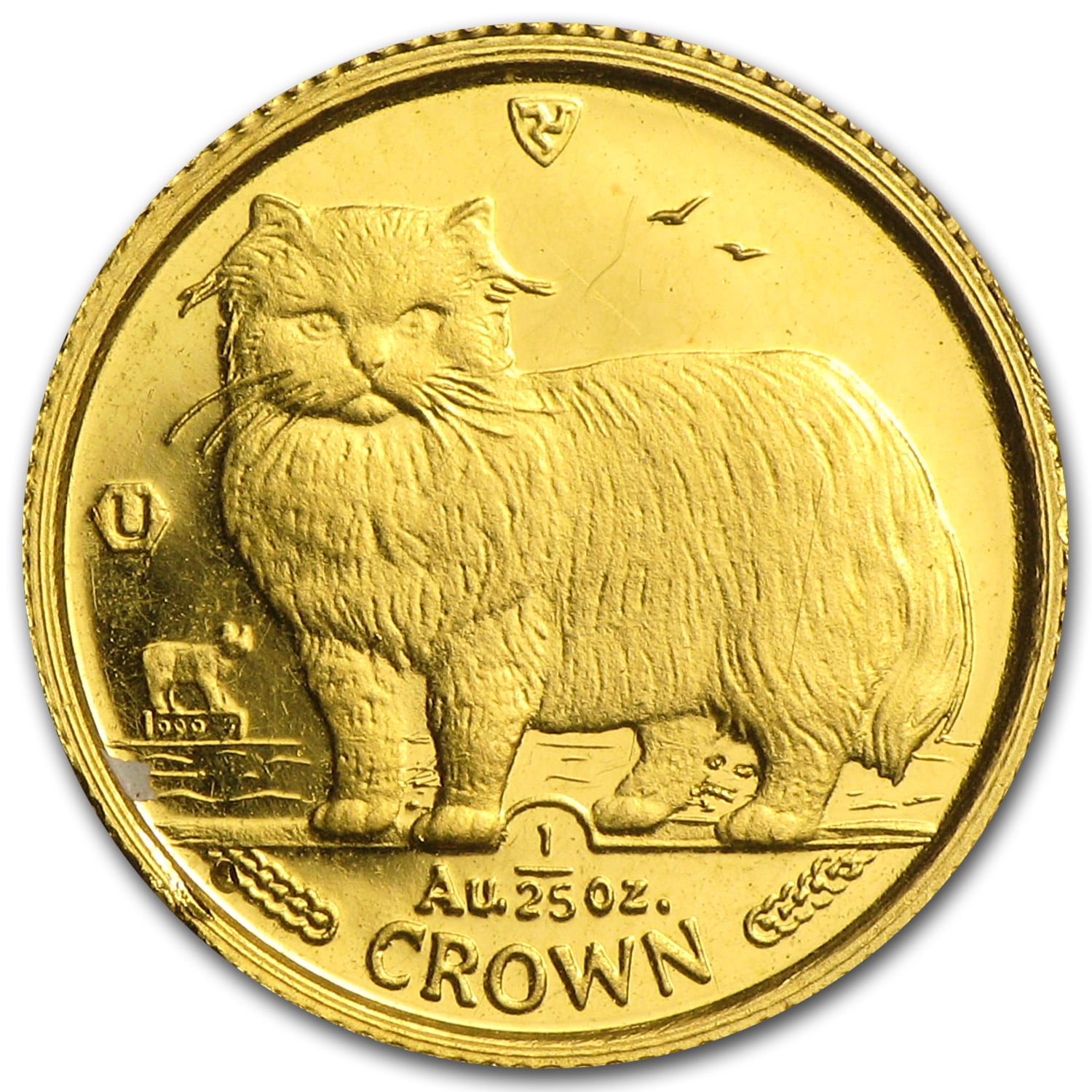 1989年マン島 1/25 キャット ペルシャ猫　NGC PF67 1989 Isle of Man 1/25 oz Gold Persian Cat - Walmart.com