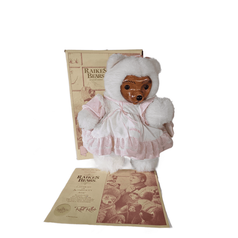 1989 Mother's Day Raikes Wood Face Teddy Bear 