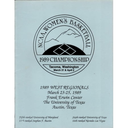 1989 NCAA Women's Basketball Tournament West Regional program (Maryland advances to Final 4)