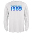 thumbnail image 1 of 1989 Player One Birthday Mens Long Sleeve T Shirt White SM, 1 of 1