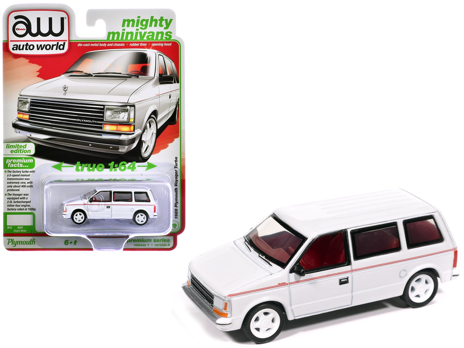 1989 Plymouth Voyager Turbo Van Bright White with Red Stripes