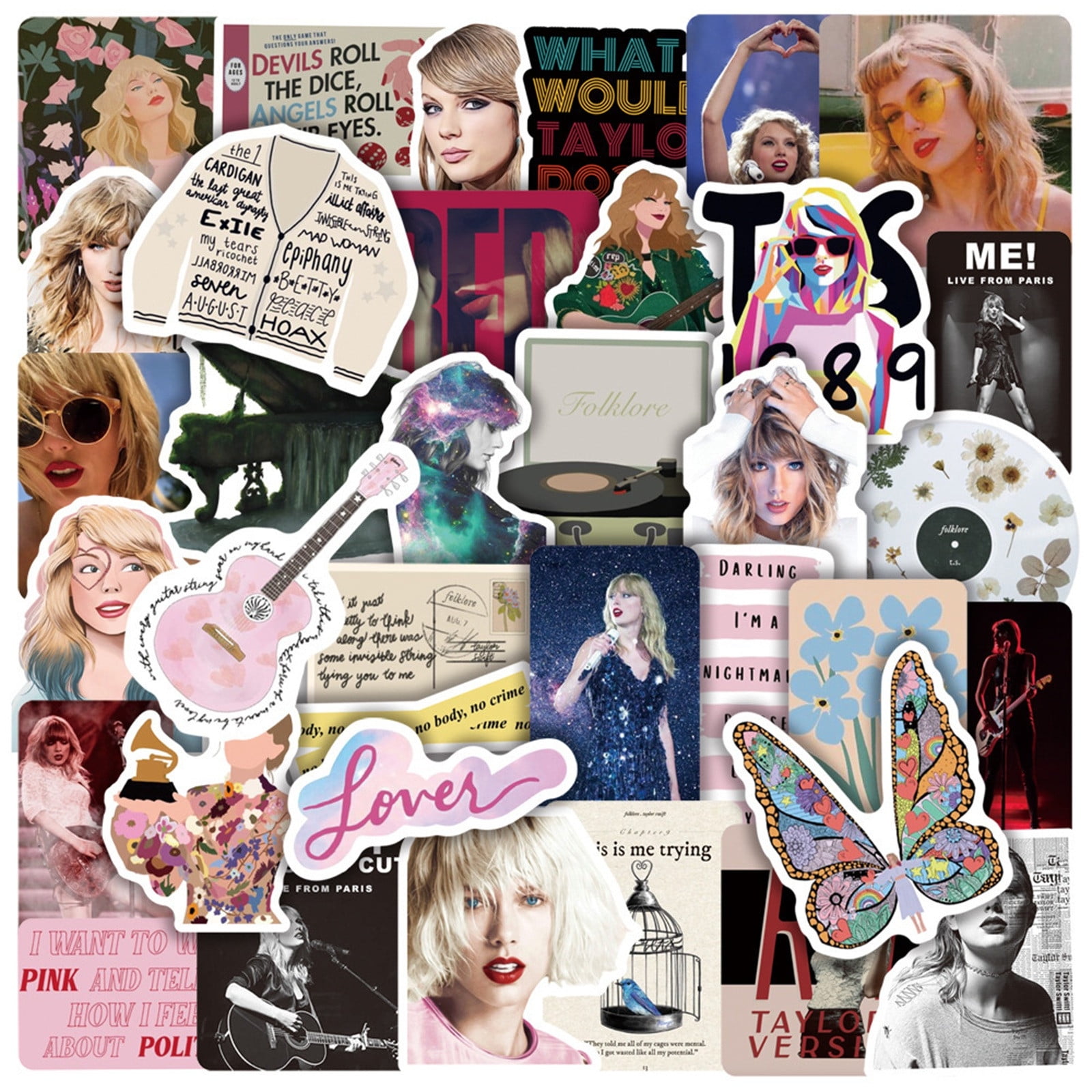 Taylor Swift Merch  50pcs Swift Ablum Stickers for Adult,Taylor Singer  Albums Stickers,Waterproof Vinyl Sticker for Water Bottles,Laptops,Music  Fans,Party Favors Party Decor,Taylor Swift Gifts 